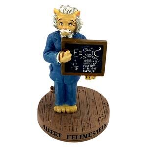1998 Ertl Cat Hall of Fame Figurine Albert Felinestein Collectible 4" MIB w/ COA